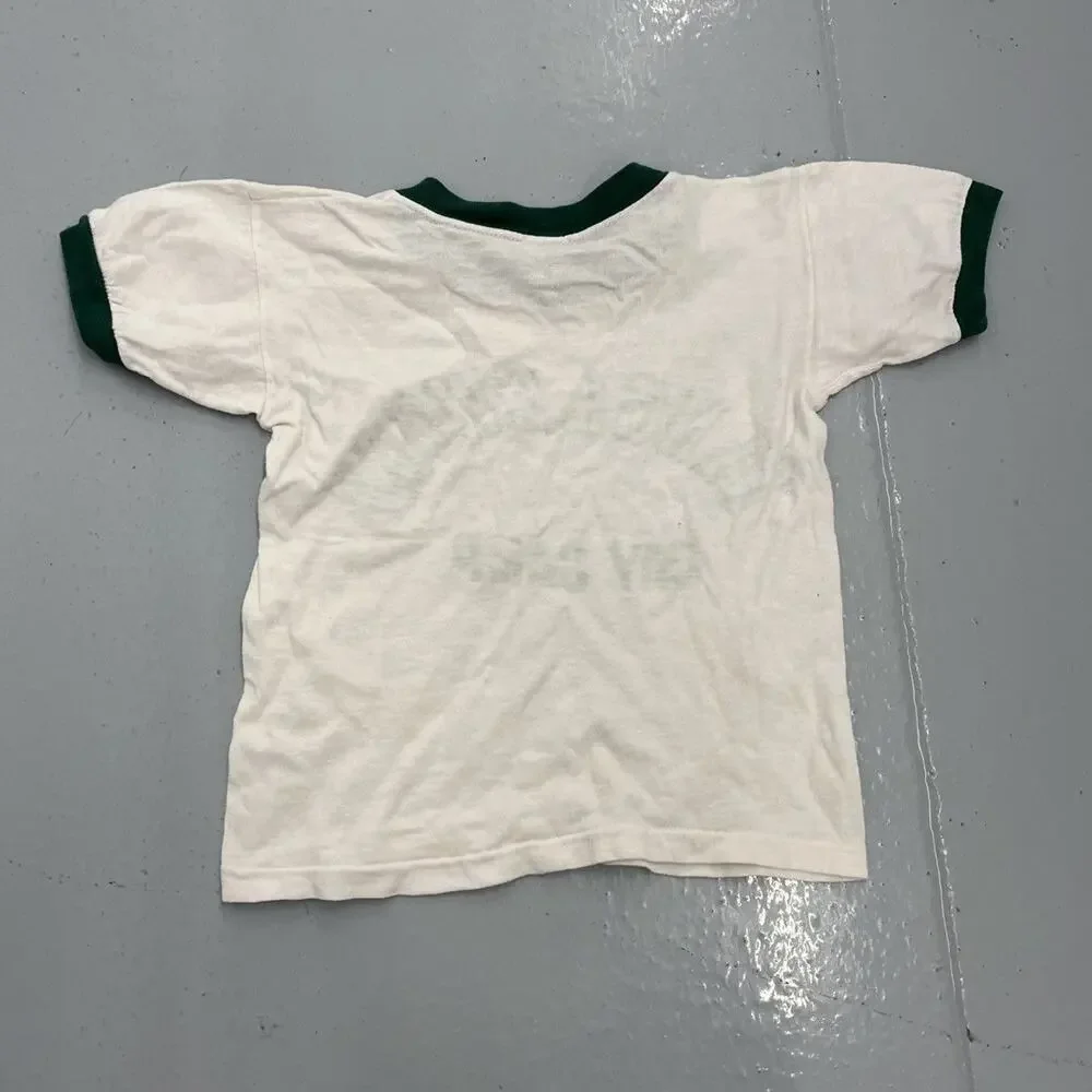 Vintage 60s Tanglewood Day Camp Ringer Baby Tee - Picture 2 of 3